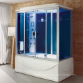 Home Decorative Indoor Tempered Glass Bath Steam Shower with Bathtub